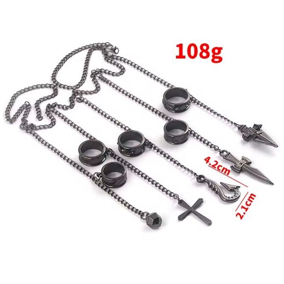 Kurapika Chain Ring Set – Hunter x Hunter Cosplay Finger Armor Jewelry - Picture 2 of 6